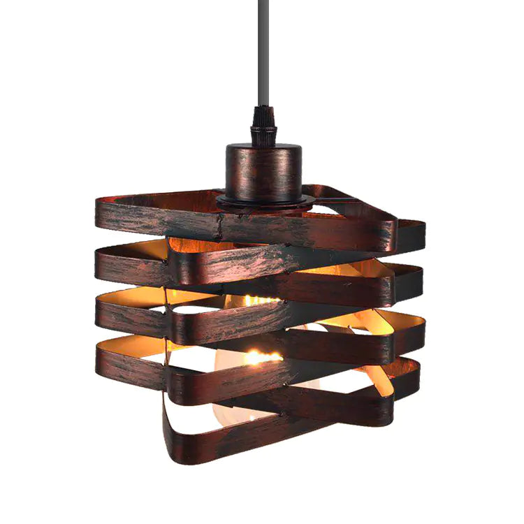 Vintage Industrial Style Iron Cage Light Fixture