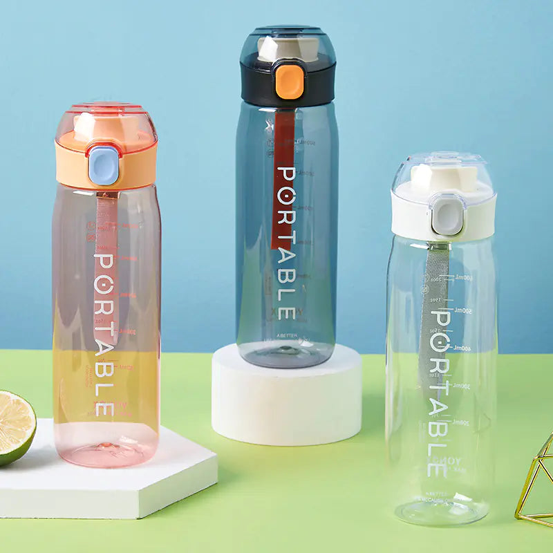 Bouteille d'eau de sport portable à ouverture par simple pression