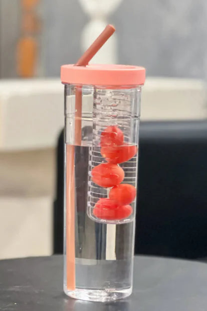 In Style Portable Plastic Juice Cup with Straw