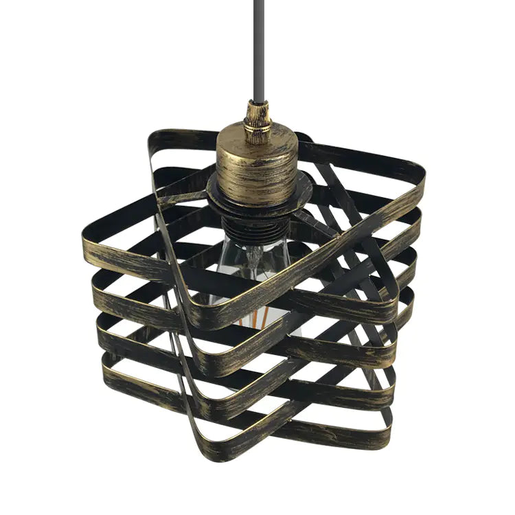 Vintage Industrial Style Iron Cage Light Fixture