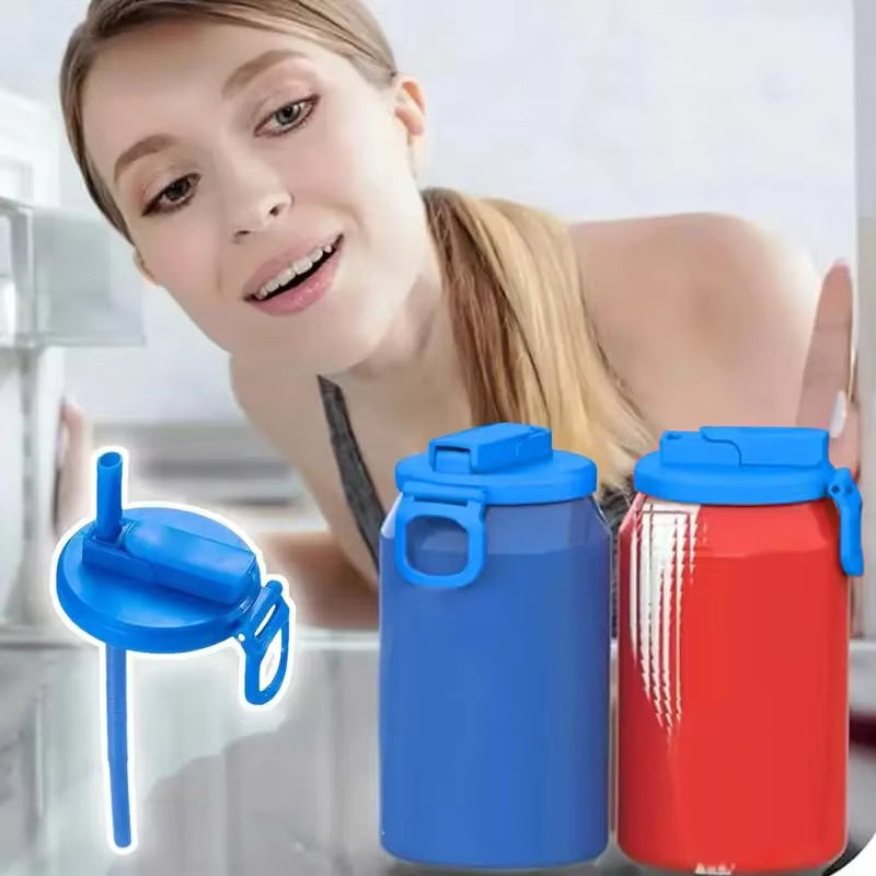 Soda Can Lid with Straw