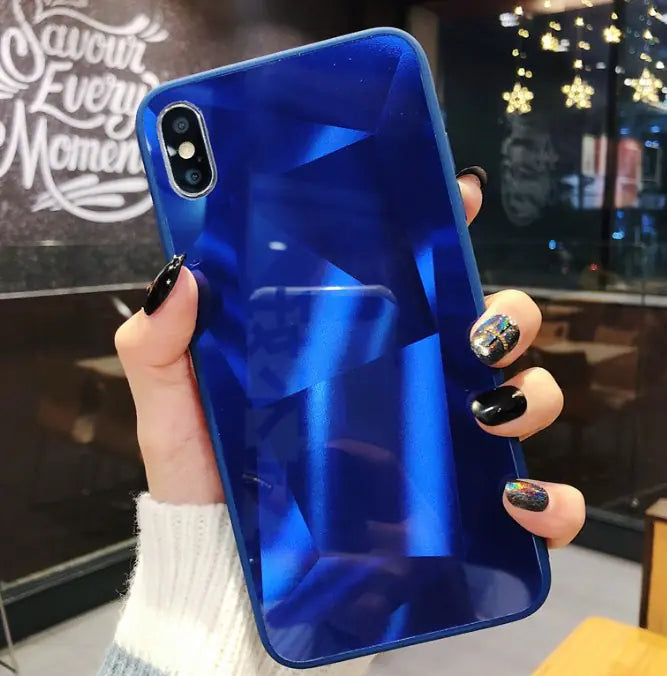 Coque de téléphone miroir diamant 3D colorée pour couples