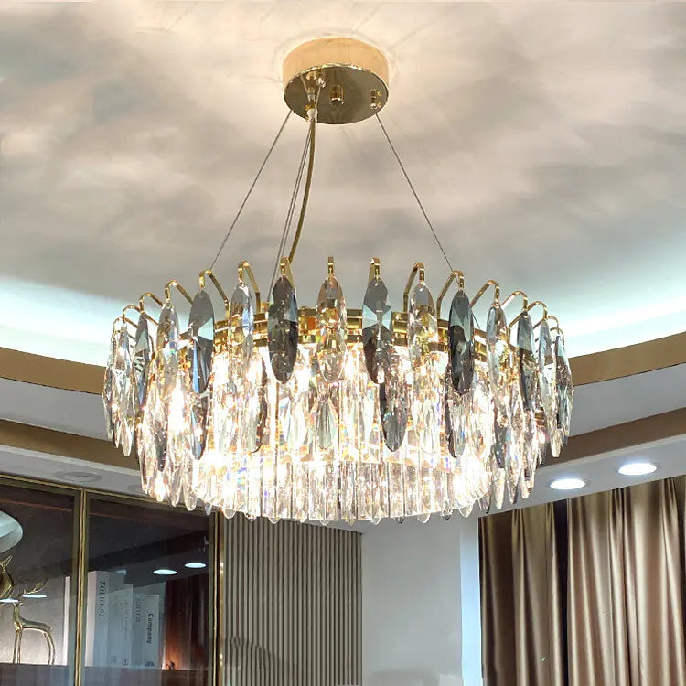 Luxury Crystal LED Chandelier – Modern Living Room Fixture
