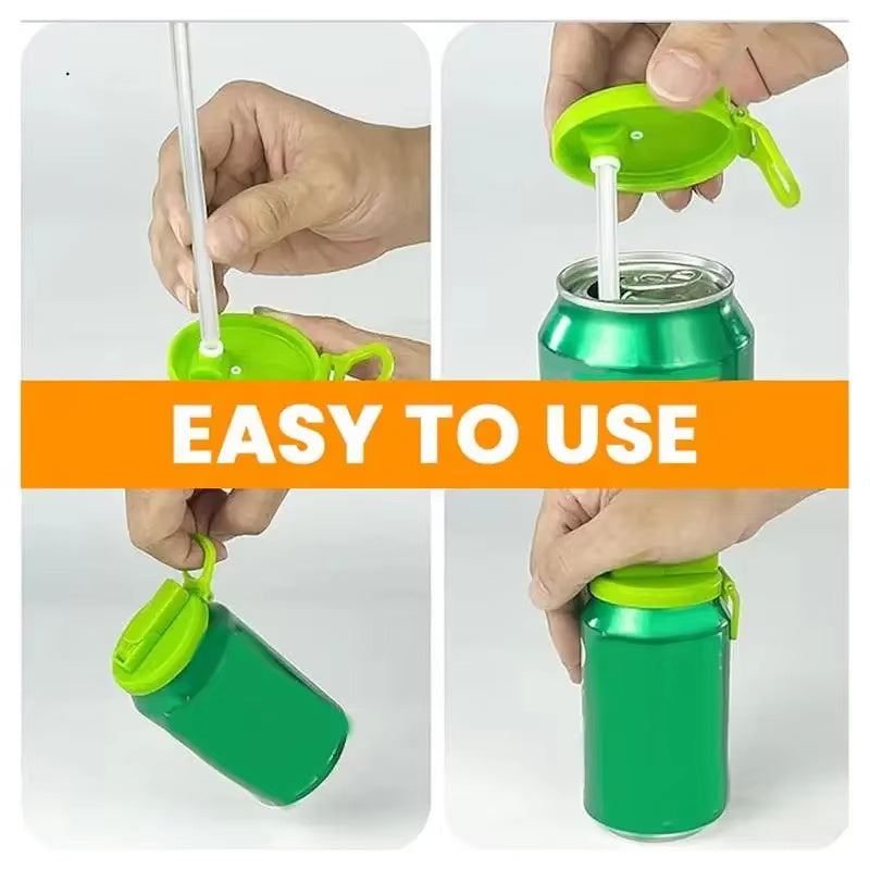 Soda Can Lid with Straw
