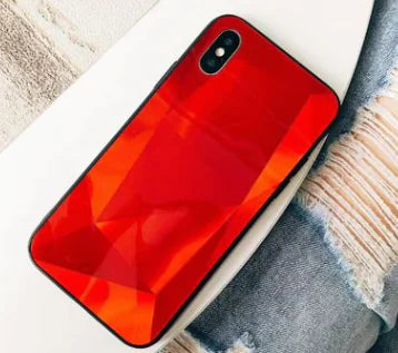 Coque de téléphone miroir diamant 3D colorée pour couples