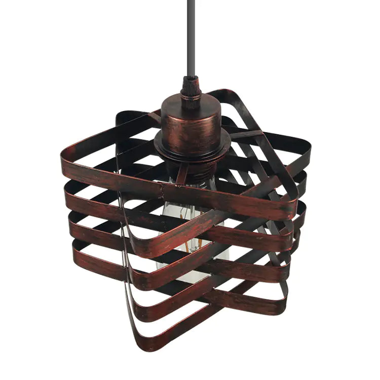Vintage Industrial Style Iron Cage Light Fixture