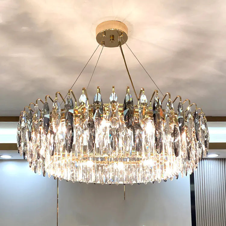 Luxury Crystal LED Chandelier – Modern Living Room Fixture
