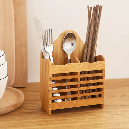 Bamboo and Wood Wall Mounted Chopstick Holder