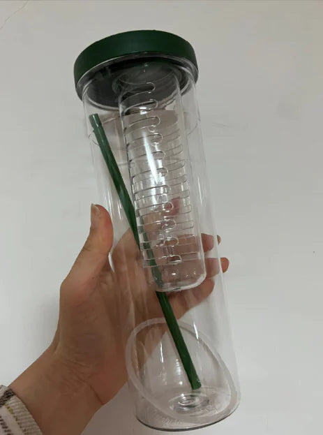 In Style Portable Plastic Juice Cup with Straw
