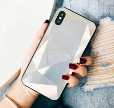 Coque de téléphone miroir diamant 3D colorée pour couples