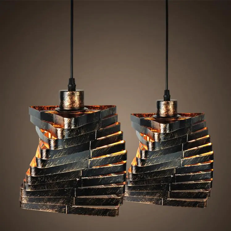 Vintage Industrial Style Iron Cage Light Fixture