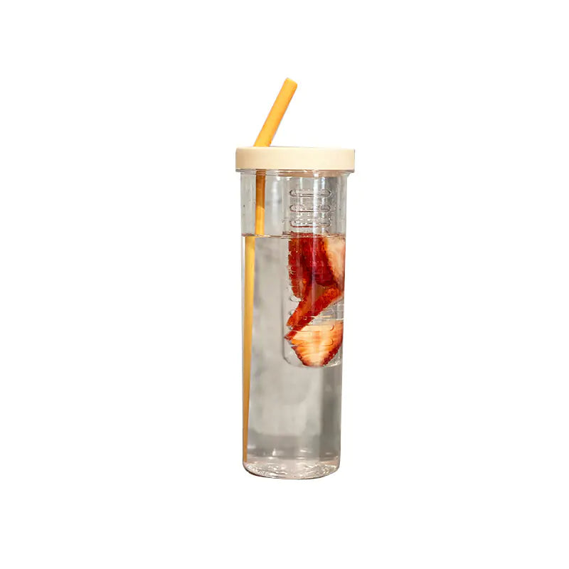 In Style Portable Plastic Juice Cup with Straw