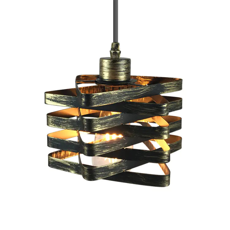 Vintage Industrial Style Iron Cage Light Fixture